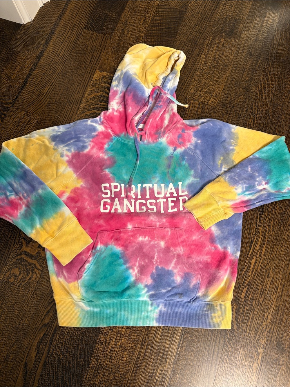 Spiritual Gangster tie-dye hoodie sweatshirt size L